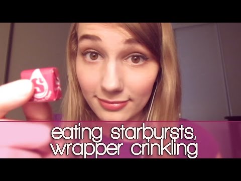 [BINAURAL ASMR] Eating Starbursts, Wrapper Crinkling (no talking, mouth sounds)