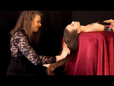 ASMR ❤ Beautiful Gorgeous Long Hair Brushing & Hair Braiding w/ Corrina & Dana