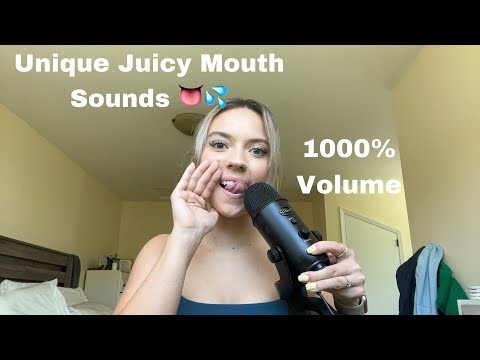ASMR| 30+ Minutes of No Talking Juicy/Wet Unique Mouth Sounds! With tapping/ Mic Brushing
