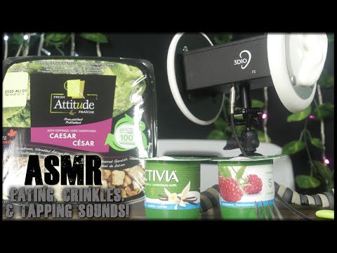 Asmr  Eating Salad Mukbang - Tapping, Crinkle,Crunchy Eating Sounds (Binaural Sound) For Sleep ♡