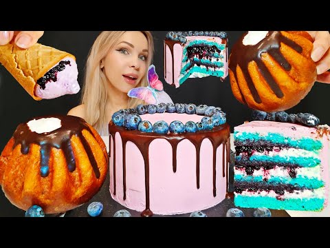 ASMR BLUEBERRY CAKE (Eating Sounds) | Dessert Mukbang | Oli ASMR 먹방