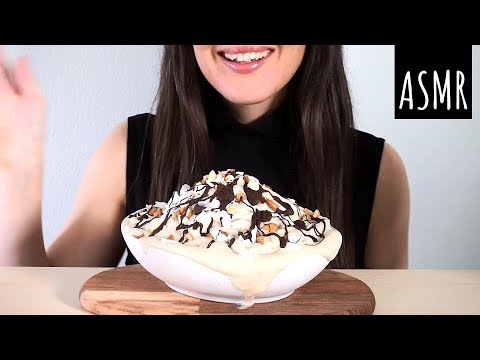 ASMR Eating Sounds: Banana Nice Cream With Crunchy Toppings ~ Lip Smacking (No Talking)
