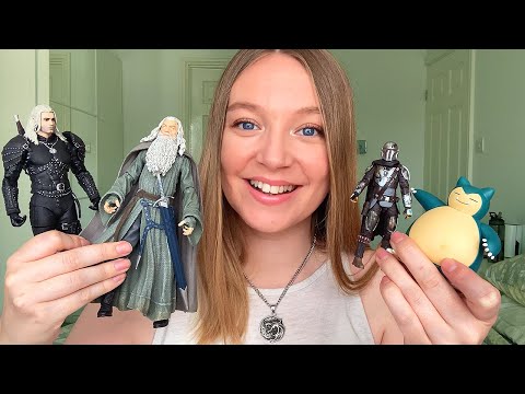 ASMR Action Figures Show and Tell with Gum Chewing (Whispered)