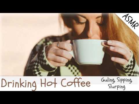 Binaural ASMR Drinking Hot Coffee, Mouth Sounds, Gulping, Sipping, Slurping