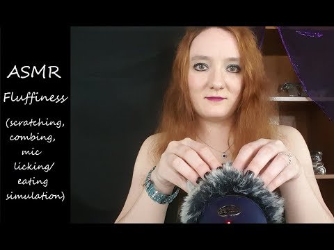 ASMR Fluffiness (scratching, combing, mic licking/eating simulation)