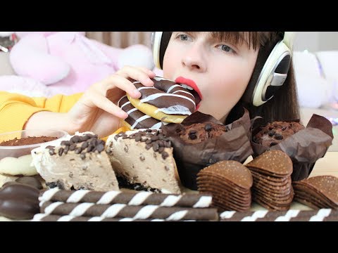 ASMR CHOCOLATE OVERLOAD + Nutella Cheesecake (Eating Sounds) Full Face Mukbang