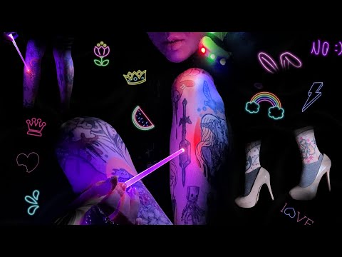 asmr tattoo tracing…in the dark! + shoe walking sounds