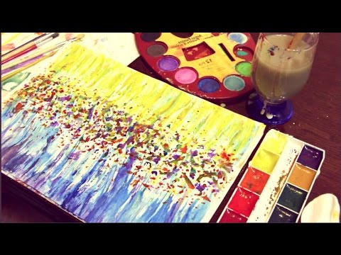 ASMR ART THERAPY - Asmr Painting with Brush sounds / Paper sounds