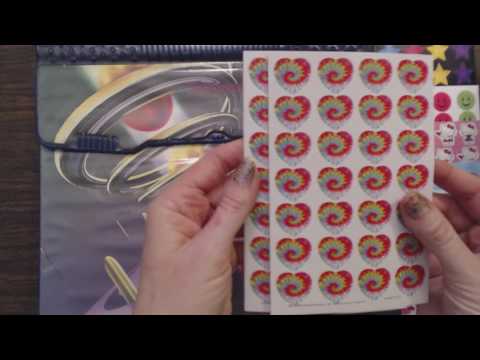 ASMR Soft Spoken ~ Placing Stickers on Trapper Keeper + Note Cards FOR YOU!