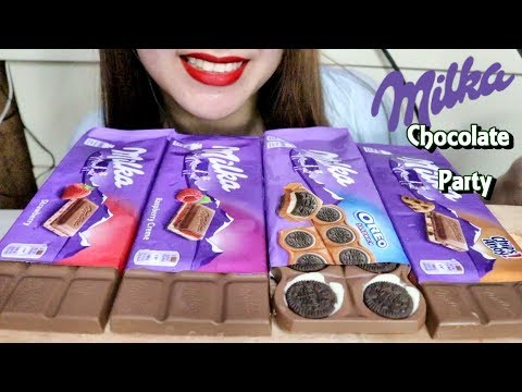 ASMR Milka Chocolate Party Eating Sounds