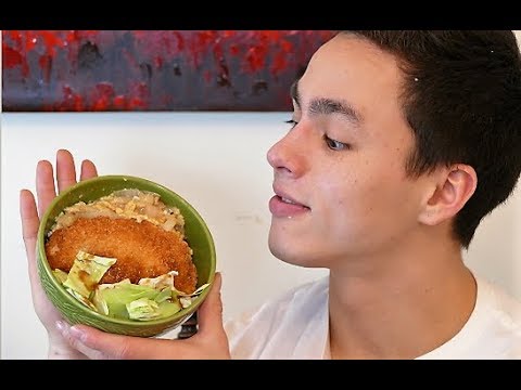 ASMR: Cooking Japanese Food Katsudon with Wolf Boy