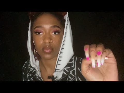 ASMR Long Nail tapping and whispering can i touch you?!