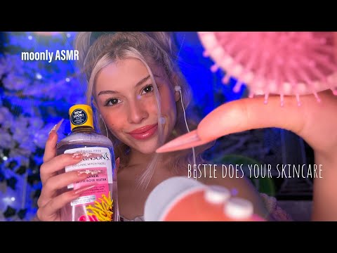 ASMR-bestie does your skincare😌*roleplay*(mouthsounds,tingles,funny…)