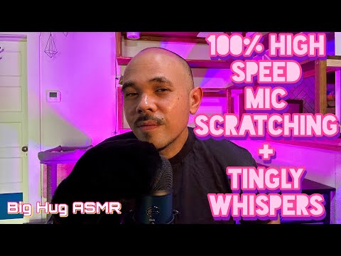 Super fast/aggressive Fluffy mic & Foam mic scratching + Breathy whispers + Clicky mouth sounds