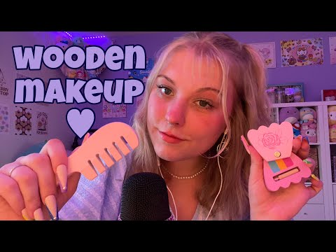 ASMR makeup salon roleplay with wooden makeup and other fake toys!🌳💄🧸