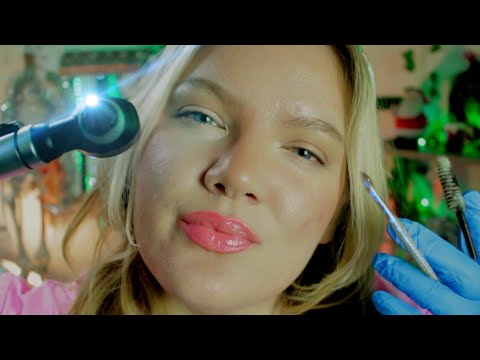 ASMR Unclogging Your Ears, Otoscope and Ear Pick, Ear Cleaning, Ear Exam