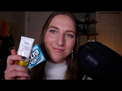 ASMR what's in my fanny pack (whispered ramble & random triggers)