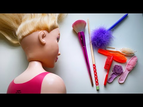 ASMR ON A MANNEQUIN • Brushing, Feathering, Scalp Exam | NO TALKING |