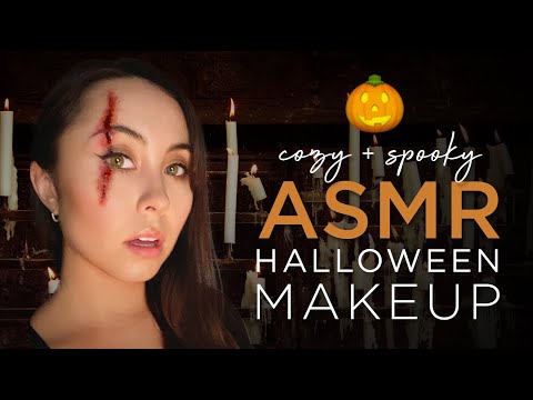 ASMR Halloween Makeup - Whispering + Candles