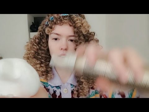 ASMR styling your hair hairstyle brushing your hair