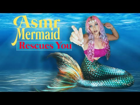 ASMR Real Mermaid Rescues You 🧜🏻‍♀️ ( real mermaid tail and underwater water sounds 💦 )
