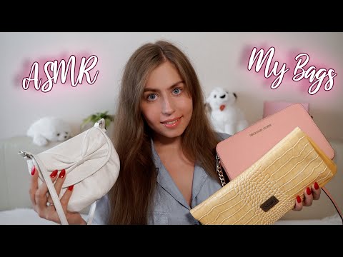 [ASMR] My Bags 👛 Leather Sounds, Whispering, Tapping 👛