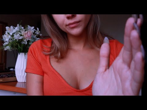 Close ASMR Hand Movements Unintelligible Inaudible Whisper & Crinkly Sounds