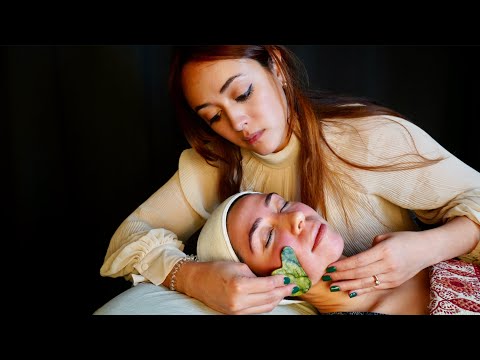 ASMR Deluxe Gua Sha Facial Treatment and Skin Care: Oil Cleansing, Massage Face Mask Spa Soft Spoken