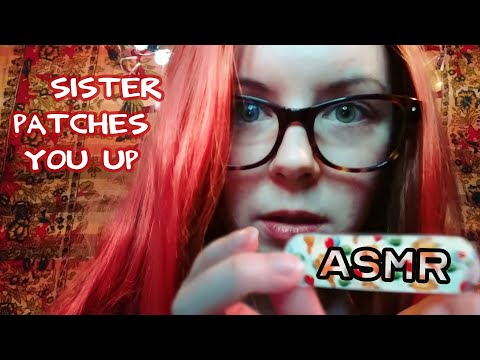 ASMR Mean girl roleplay - big sister patches you up after you hurt your knee