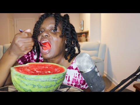 WHOLE FOODS SWEET WATERMELON ASMR EATING SOUNDS