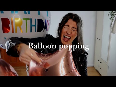Long Nail Foil Balloon Pop & stomp | crinkle sounds ASMR