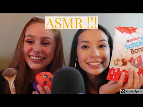 teaching my friend asmr (eating, tapping, trigger words..)
