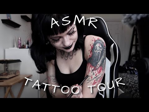 ASMR | Tattoo Tour!!! 🖤 (finally i know lol) soft spoken, tracing, etc