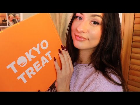 ASMR Tingly TokyoTreat Unboxing! 😍~ trying Japanese snacks/candy!