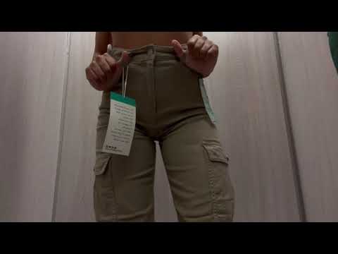 I really liked these super soft cargo pants in the dressing room ASMR