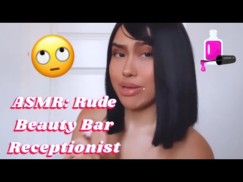 ASMR: Rude Receptionist at Beauty Bar RP | Typing and Gum Chewing Gum Snapping | Sassy RP 🙄😒💅