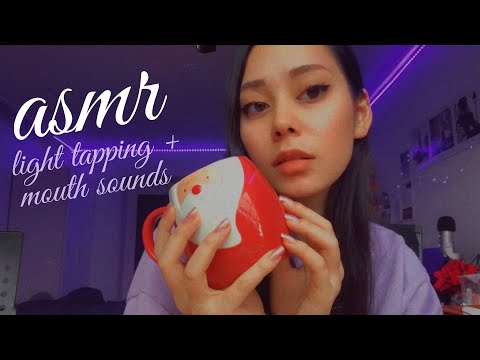 ASMR 🤍 Light Tapping with Möuth Sounds & Inaudible Whispering [No Talking / Background ASMR]