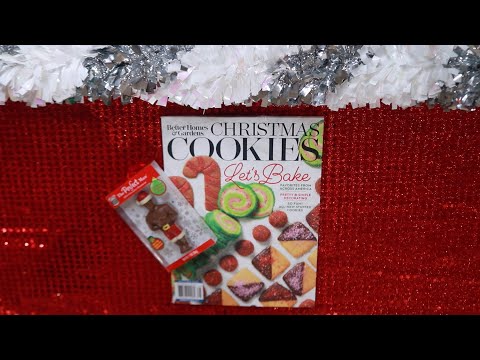 HOLIDAY COOKIES RECIPE MAGAZINE ASMR CHOCOLATE MAN ORNAMENT EATING SOUNDS