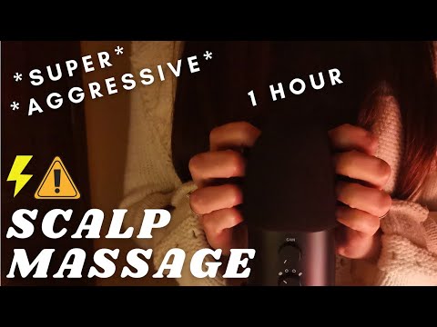 ASMR - [1hour version] SCALP SCRATCHING MASSAGE FAST AND AGGRESSIVE