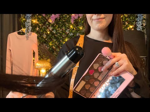 1 Hour ASMR | Doing Your Hair, Makeup, and Fitting for the Spring Formal 🌸
