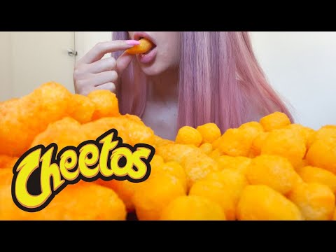 CRUNCHY ASMR MUKBANG Eating Cheeto puffs & balls