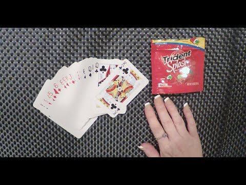ASMR Gum Chewing Solitaire Card Playing | Whispered For Sleep, Relaxation and Background Sound