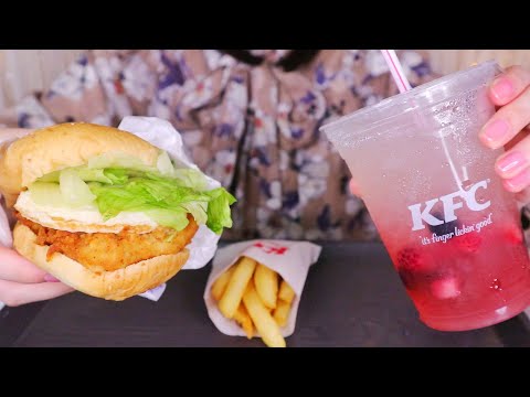【ASMR/無言】マクドナルド、ロッテリア、KFCの月見バーガーを食べる音🌙🍔 Eating Tsukimi Burgers of McDonald's, LOTTERIA, KFC