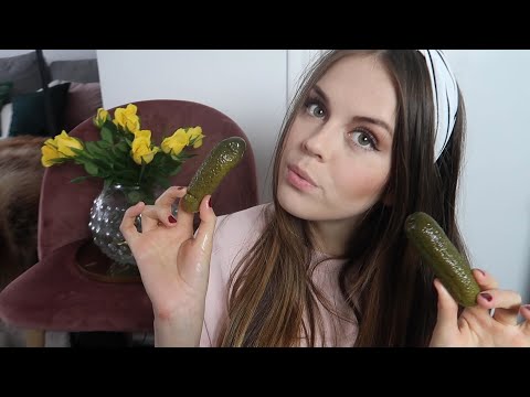 ASMR - Eating Sounds From CRUNCHY PICKLES w Whispers