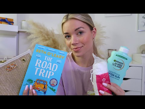 ASMR Packing For Vacation | Tapping, Lid Sounds, Page Turning