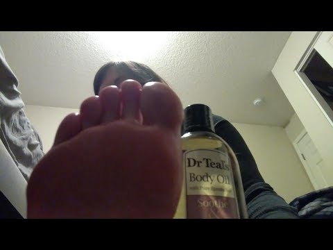 Foot Massage With Body Oil Whispering ASMR [Request]