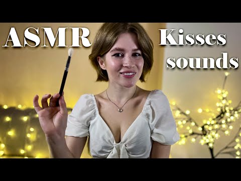 ASMR putting you to sleep repeating I love you 💖 Goodnight kisses, hand movements, brushing, echo