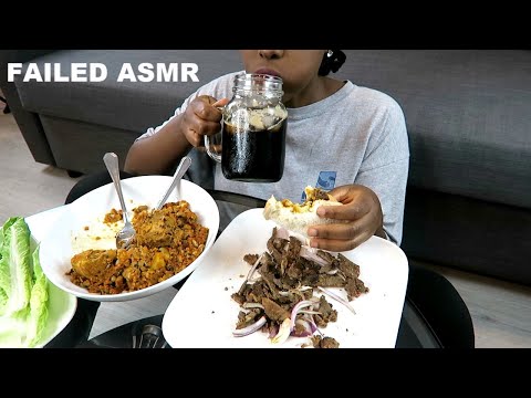 FIRST FAILED ATTEMPT EDITING AN ASMR FOOD VIDEO | EATING NIGERIAN BEANS,BREAD AND SUYA