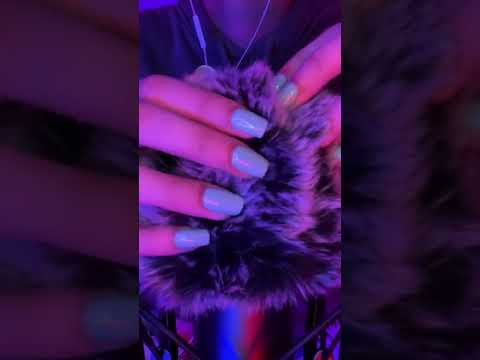 ASMR ~ Mouth Sounds, Inaudible Whispers, & Fluffy Mic Scratches #shorts