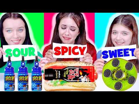 ASMR Spicy Food VS Sweet Food VS Sour Food Combination Challenge | Eating Sounds Mukbang